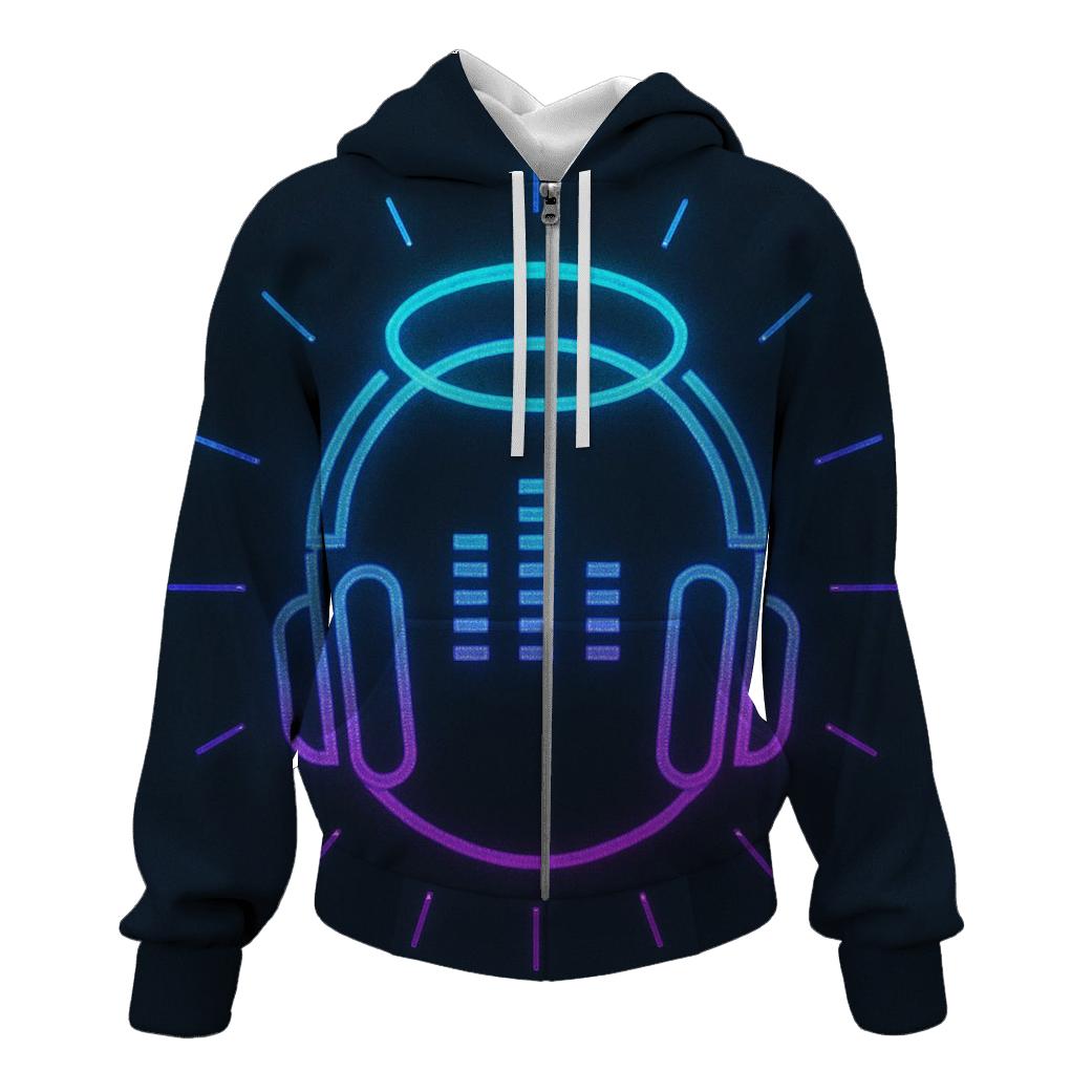Neon Headphone Halo pullover hoodies