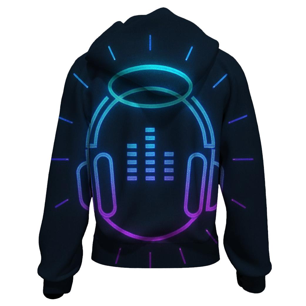 Neon Headphone Halo pullover hoodies