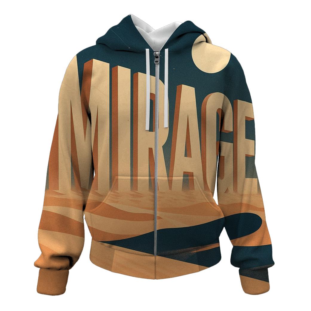 Desert Moon Mirage Typography zip-up hoodies