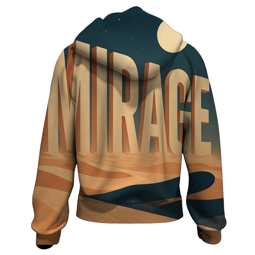 Desert Moon Mirage Typography zip-up hoodies