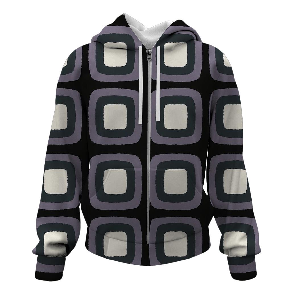 Itajime Eclipse Clamp Grid zip-up hoodies