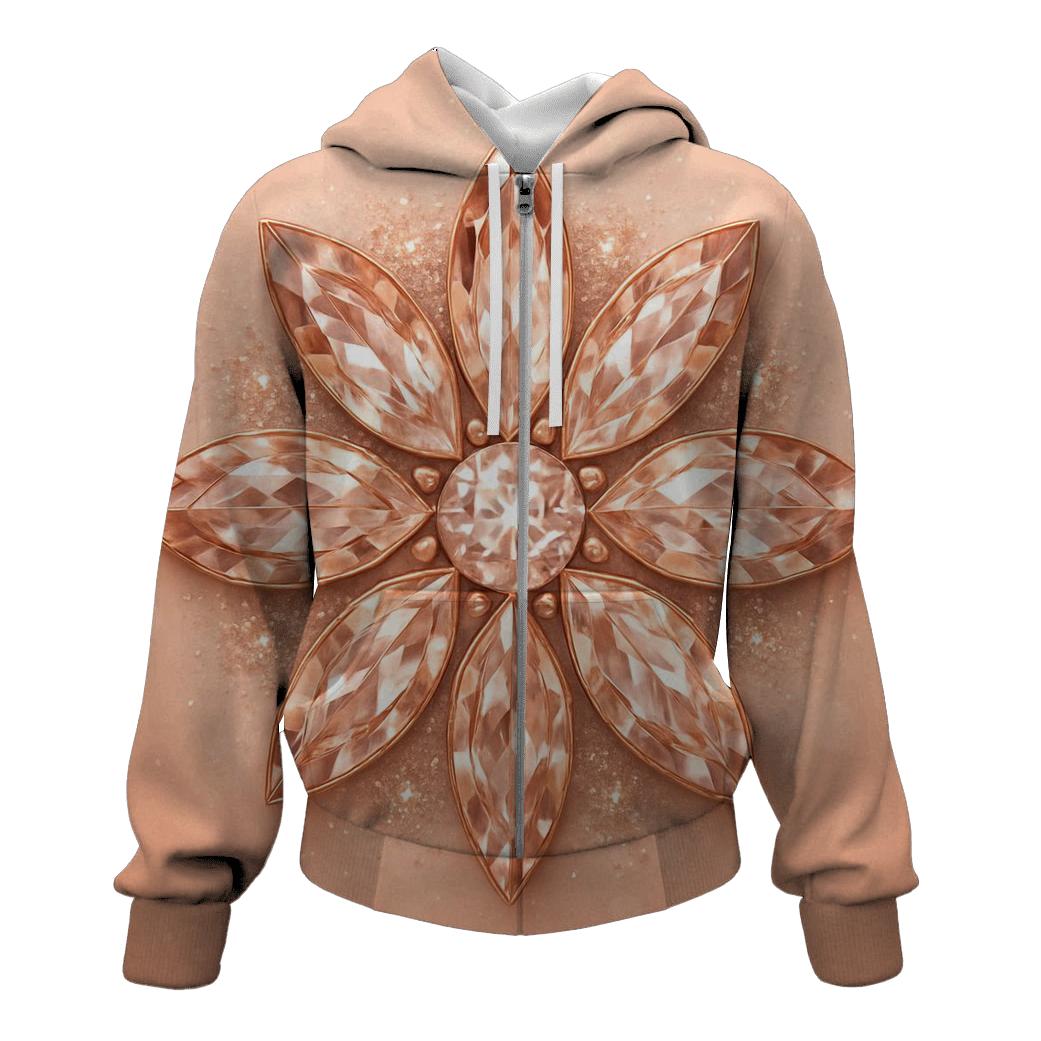Rose Gold Gem Bloom custom hoodies