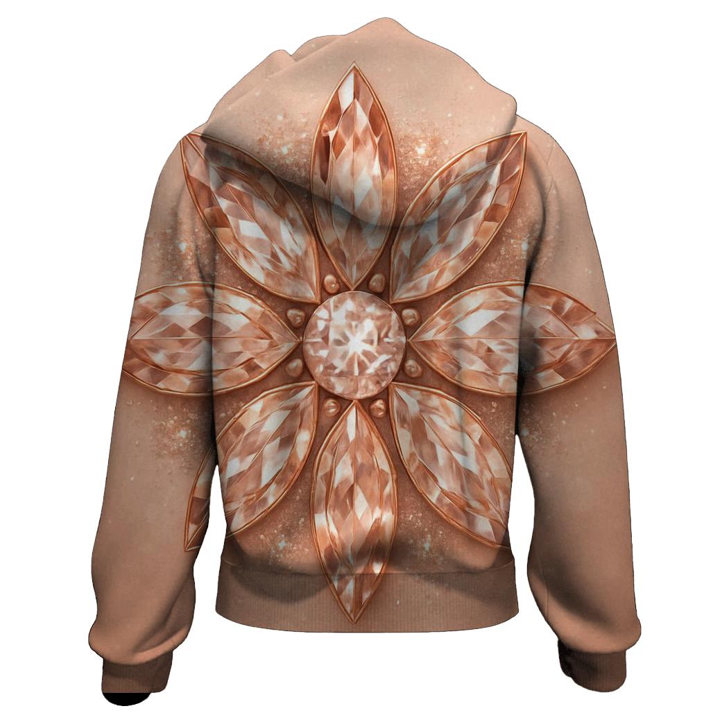 Rose Gold Gem Bloom custom hoodies