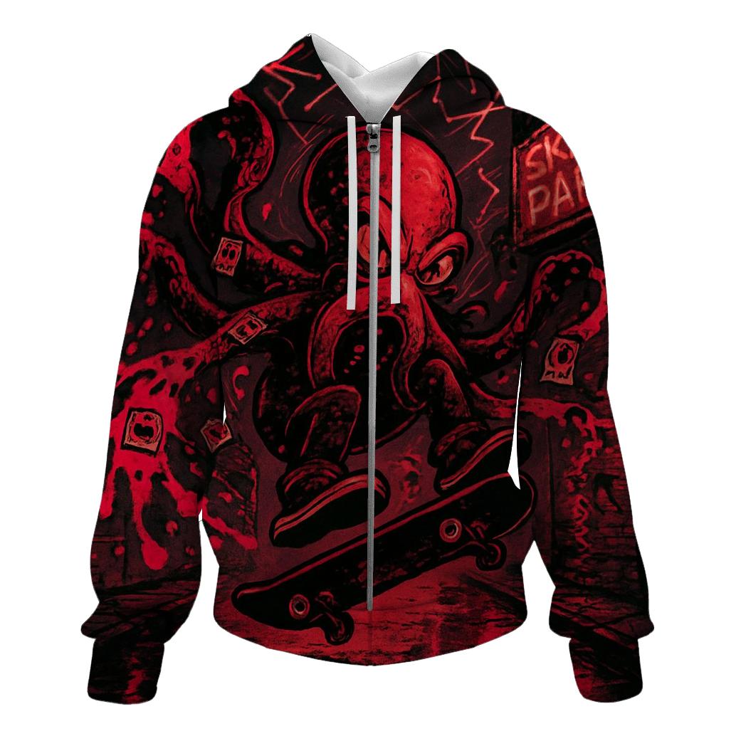Graffiti Kraken Skate Riot lightweight hoodies