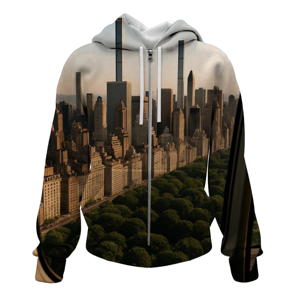 Helicopter Window Grid Over Central Park South designer hoodies