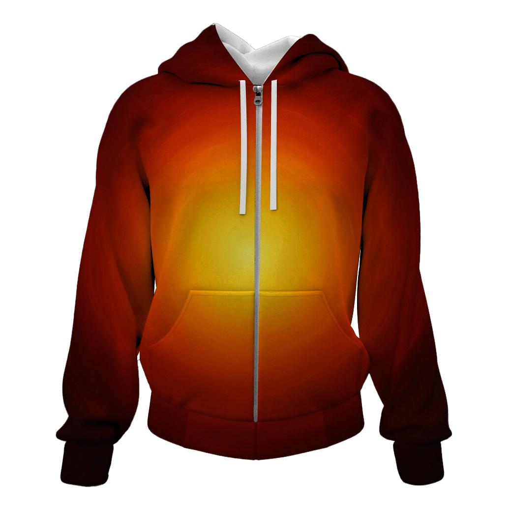 Molten Amber Bloom zip-up hoodies