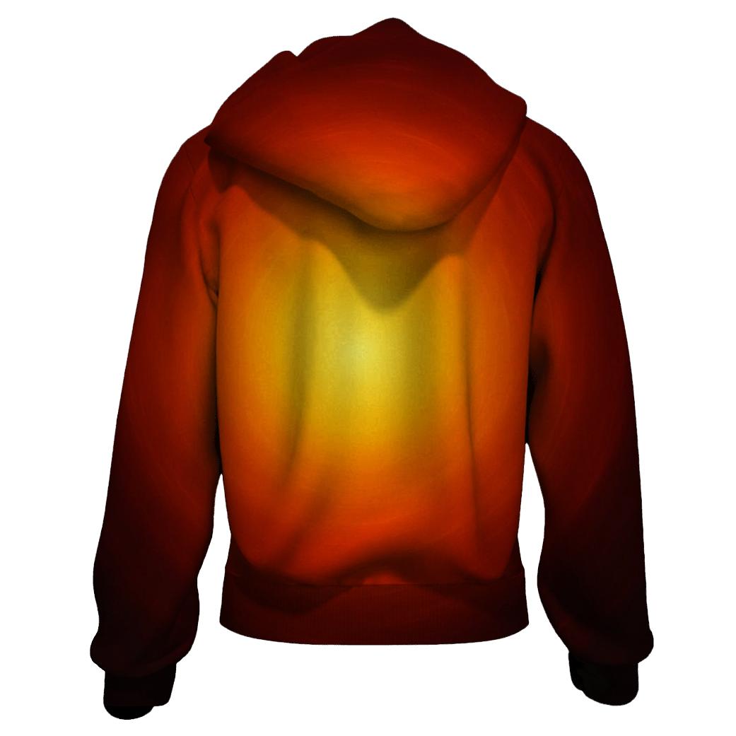 Molten Amber Bloom zip-up hoodies