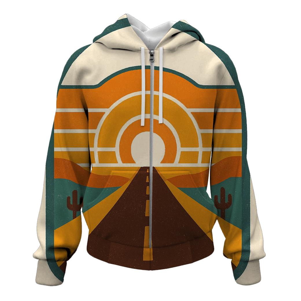 Desert Highway Sunburst Badge heavyweight hoodies
