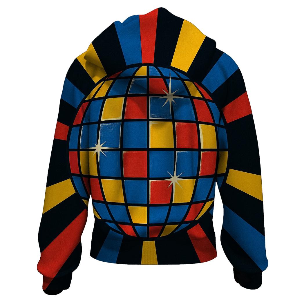 Disco Ball Prism Burst zip-up hoodies