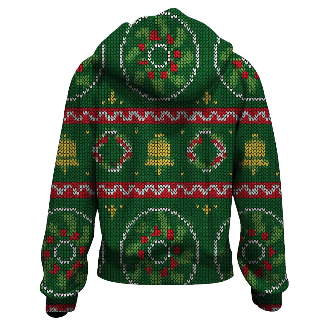 Holly Wreath Pinwheel Bands Design pullover hoodies