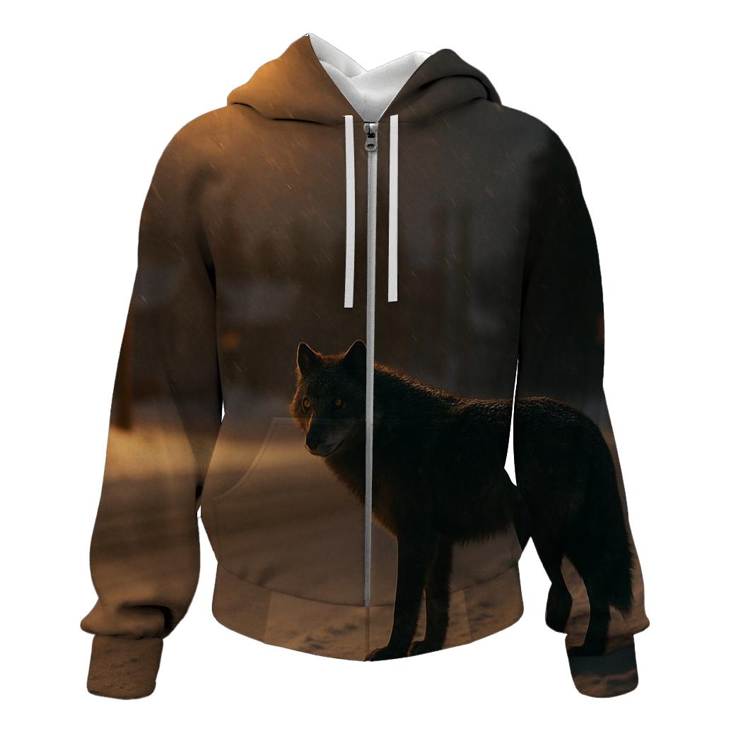 Night Streetlight Encounter On Northern Town Fringe hoodie designs