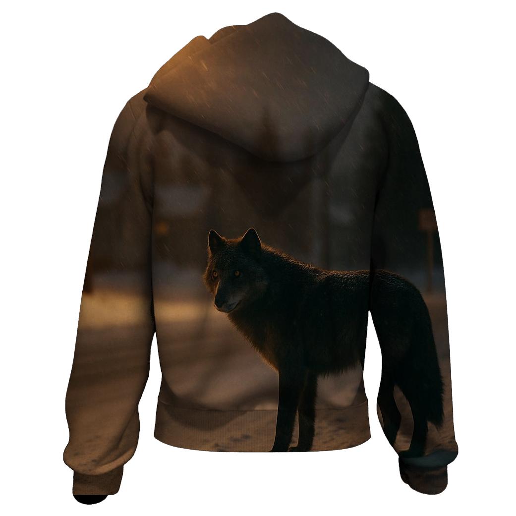 Night Streetlight Encounter On Northern Town Fringe hoodie designs