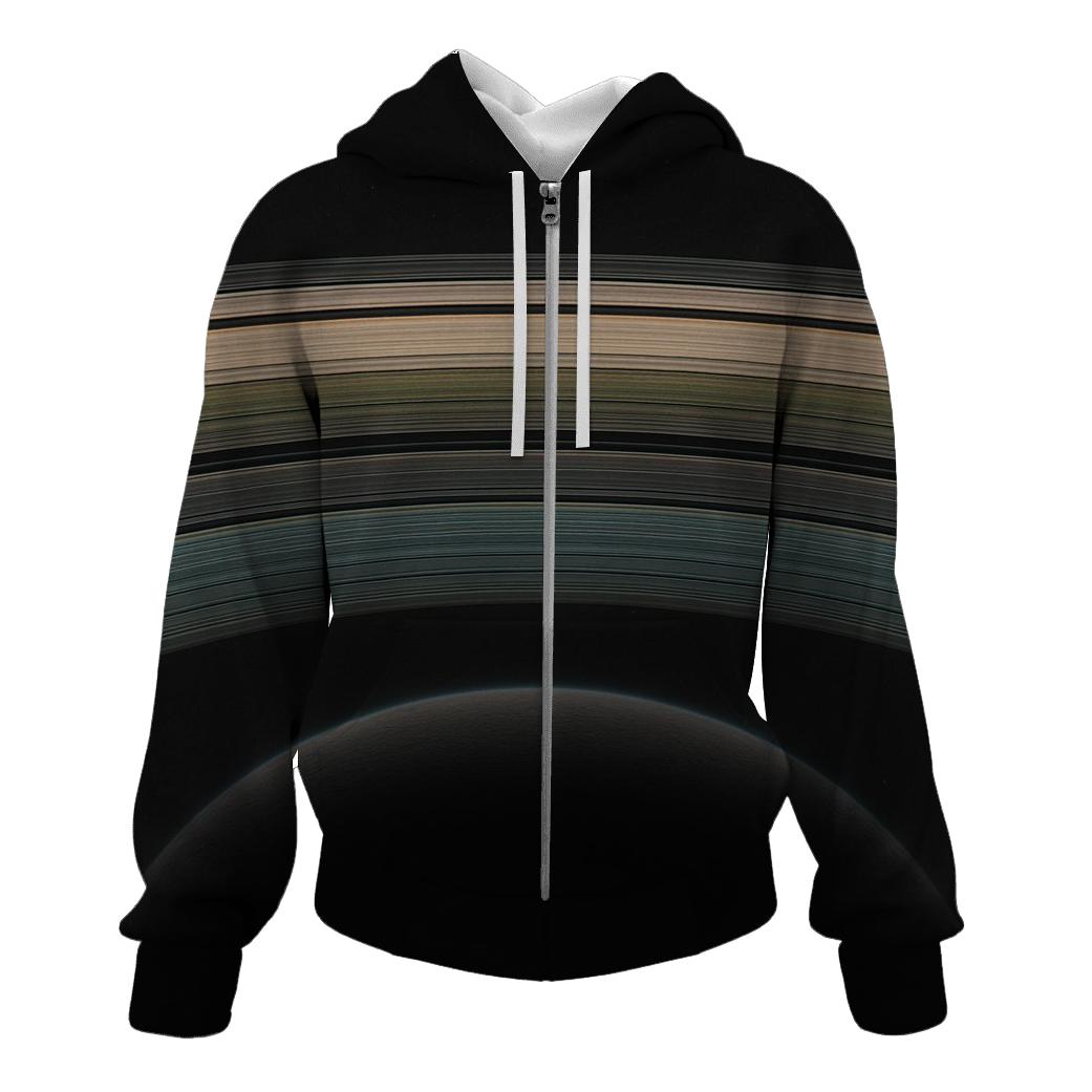 Ring Plane Horizon Bands zip-up hoodies
