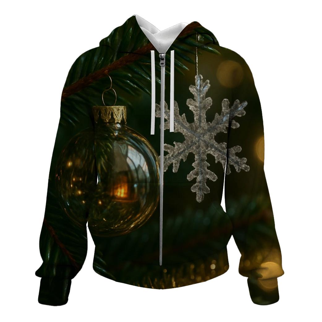 Pine Branch Ornaments In Quiet Focus pullover hoodies