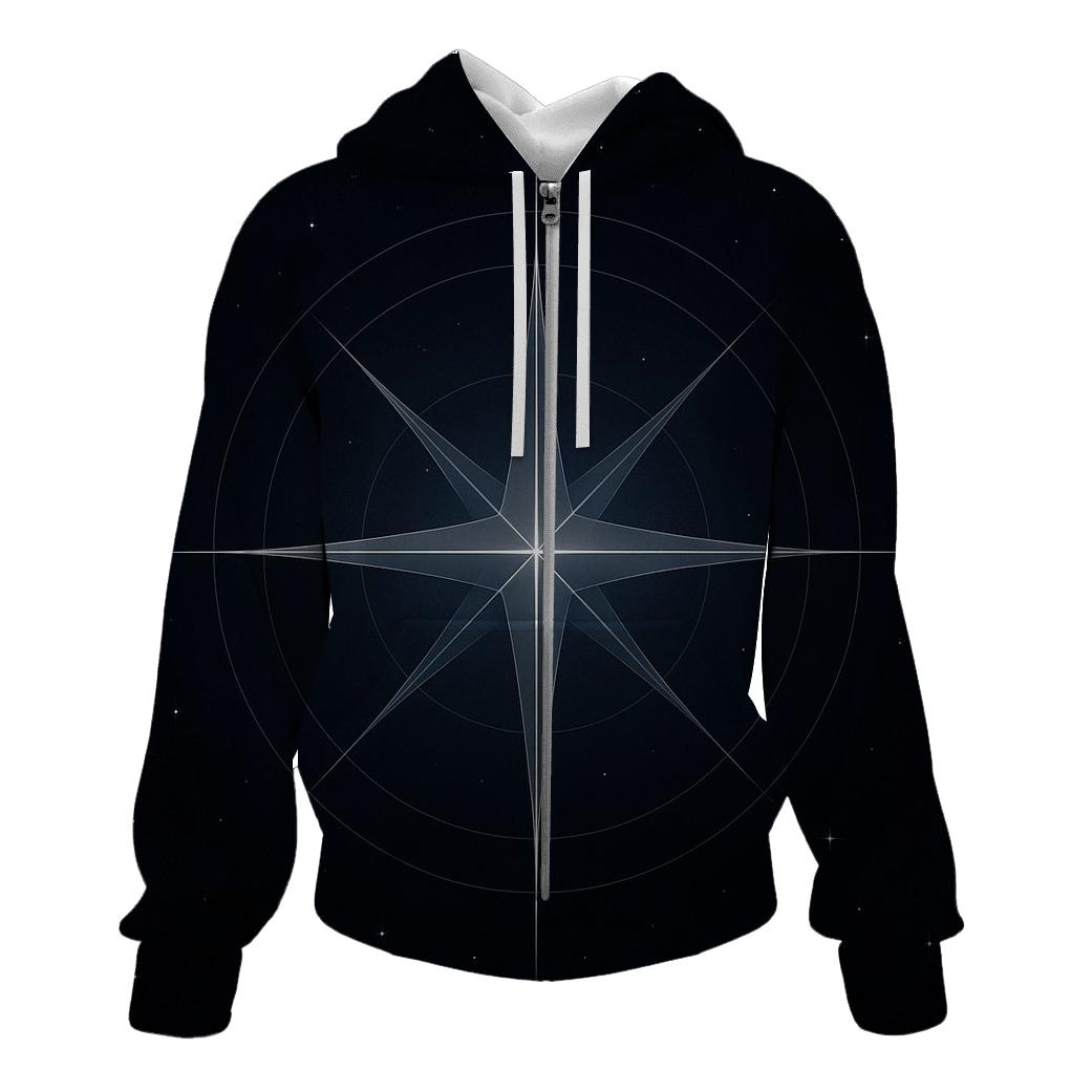 Compass Of Quiet Stars zip-up hoodies