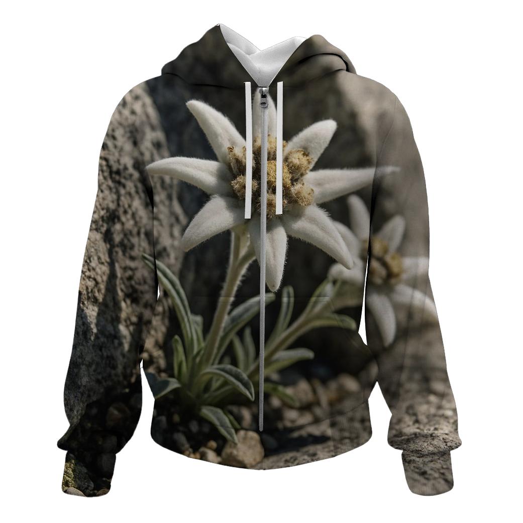 Alpine Edelweiss In Wind Sheltered Crevice pullover hoodies