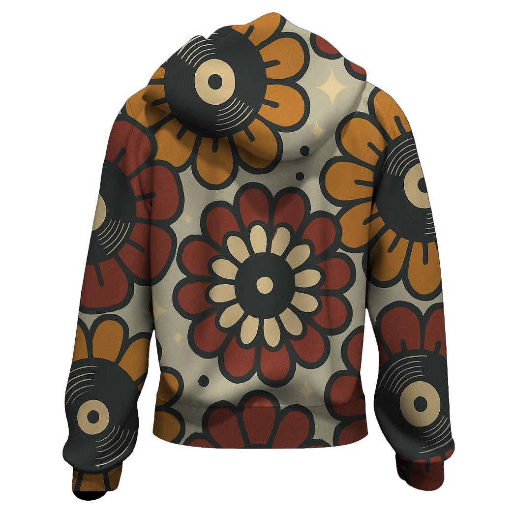 Vinyl Record Blossom Wheels pullover hoodies