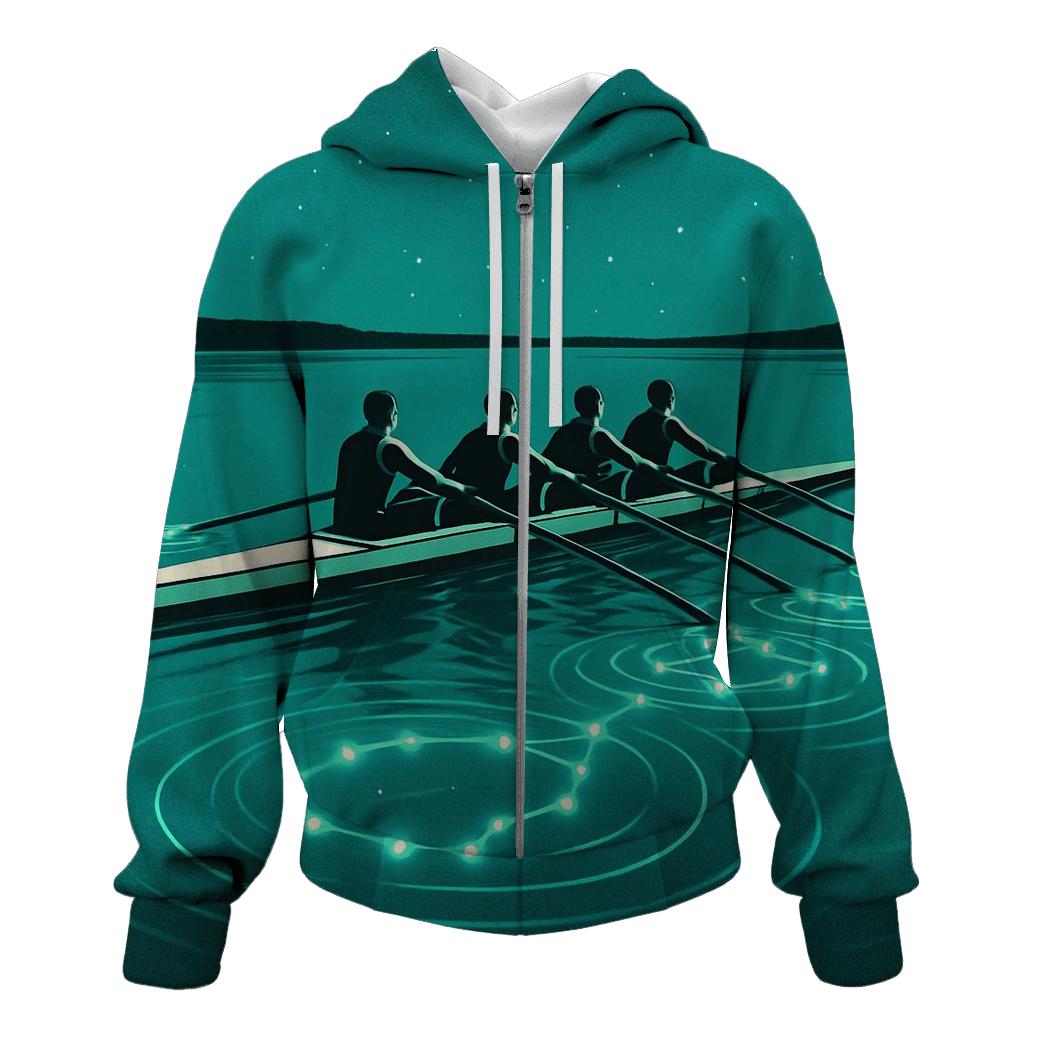 Turquoise Rowing Constellation Stroke custom hoodies
