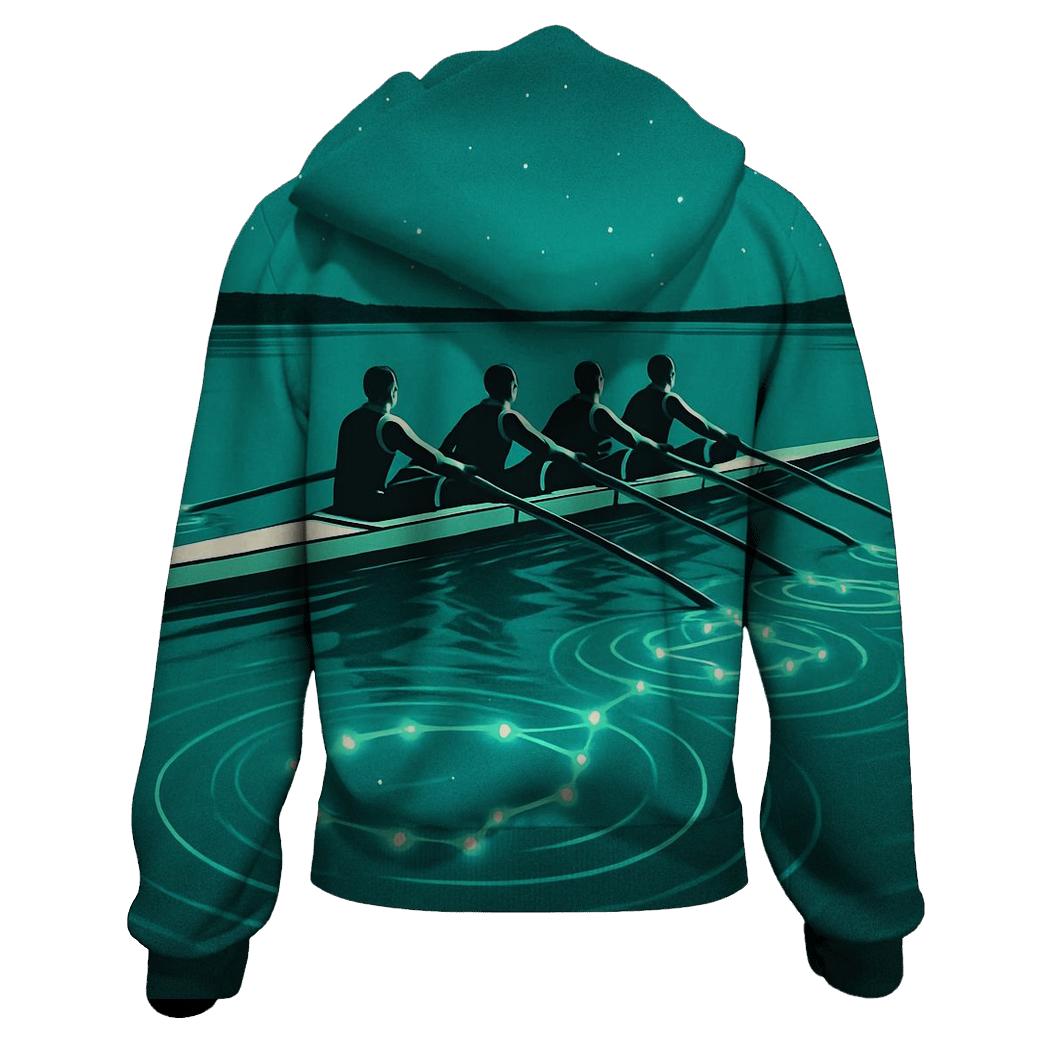 Turquoise Rowing Constellation Stroke custom hoodies