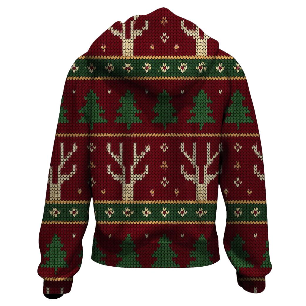Reindeer Antler Fair Isle Ladder Design hoodie trends