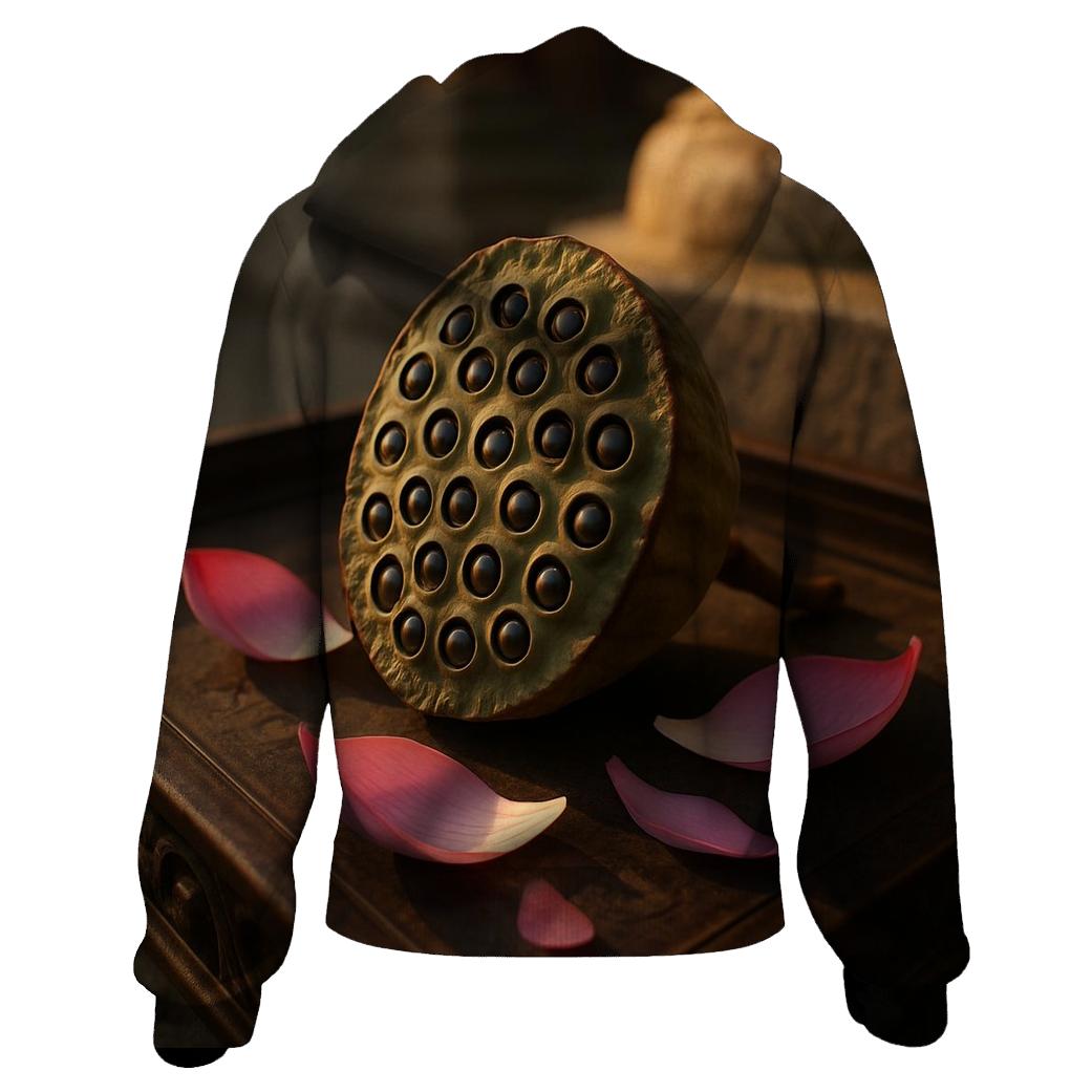 Lotus Seed Pod On Carved Temple Tray printed hoodies