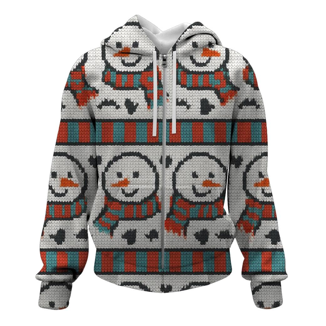 Snowman Scarf Polka Stripe Design designer hoodies