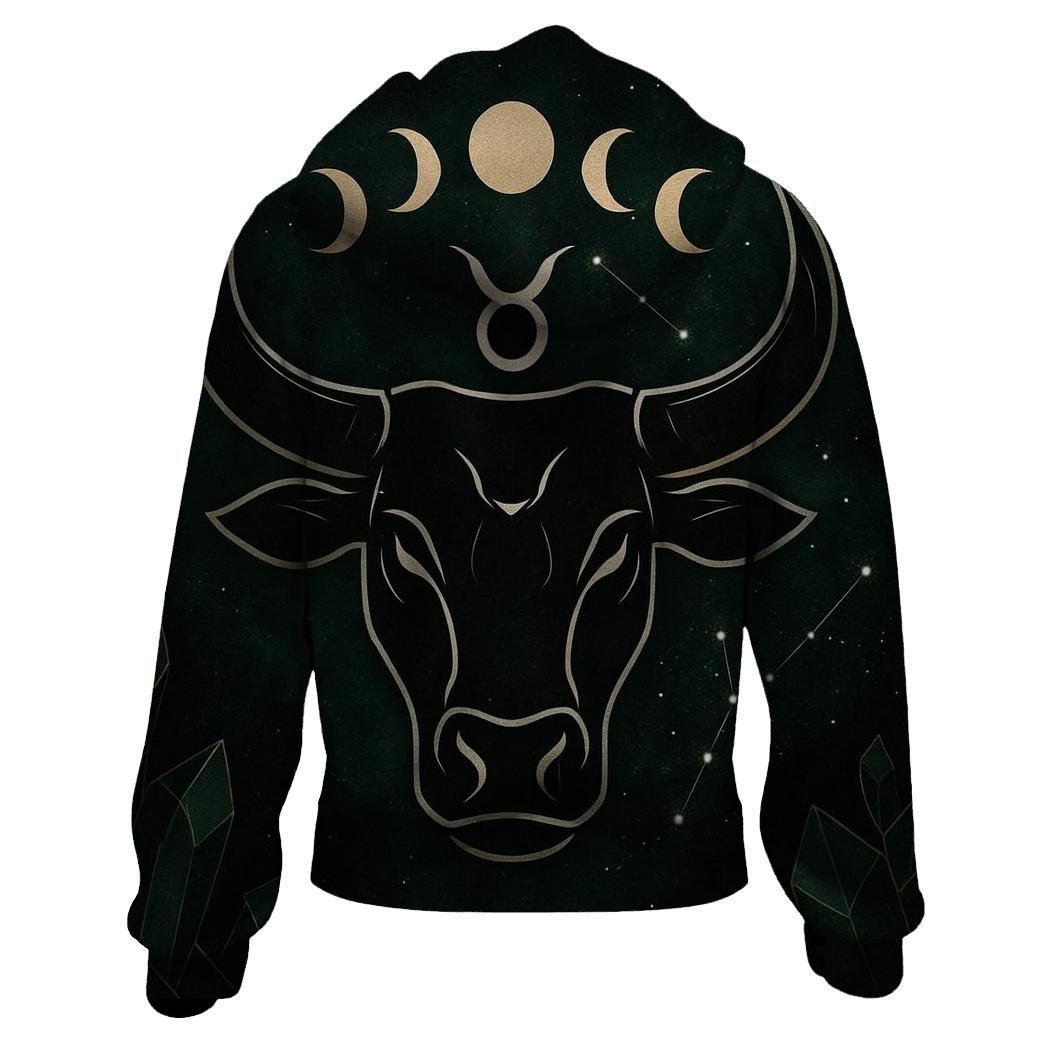 Taurus Bull Moonlit Crystal Emblem hoodie trends