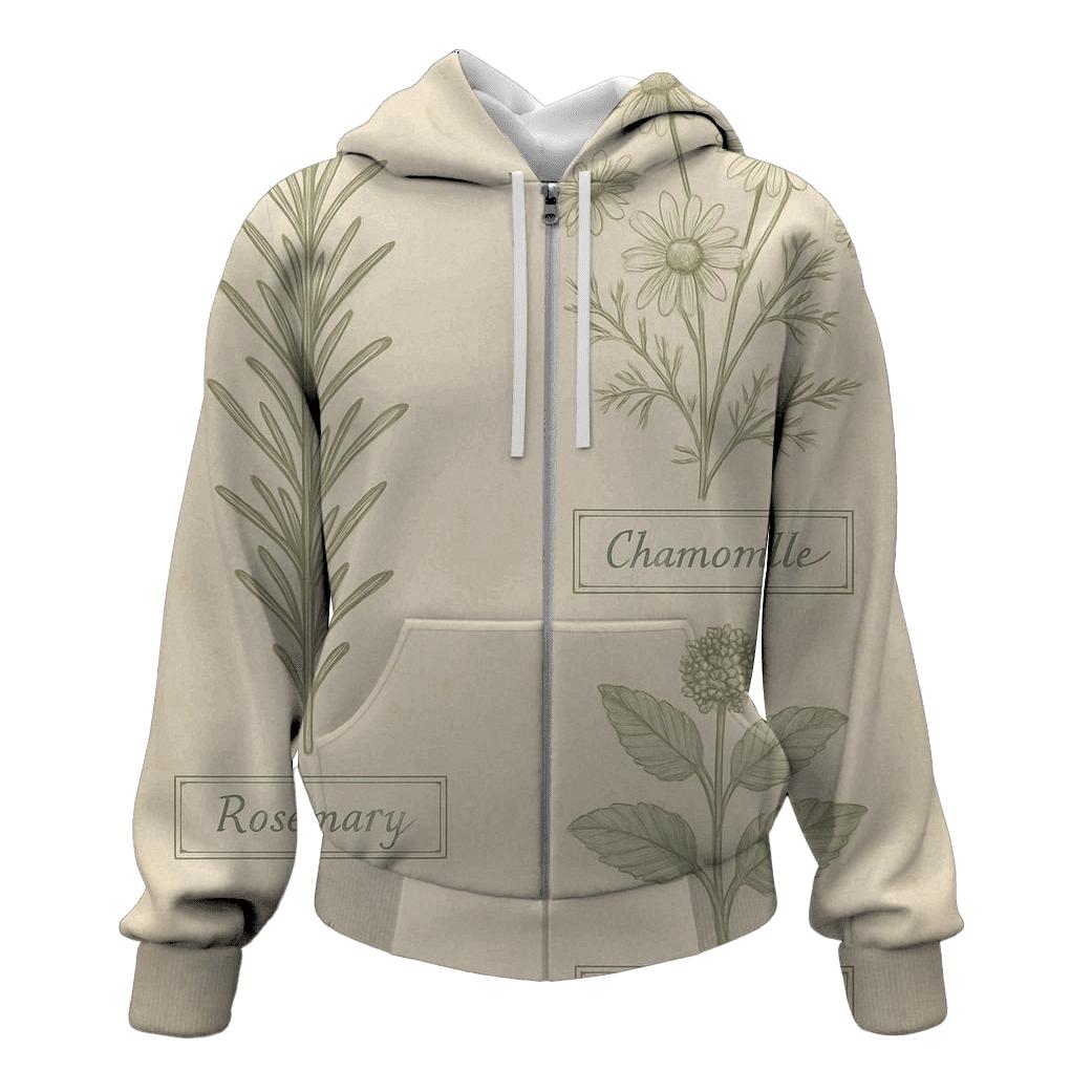 Vintage Botanical Herbarium Label Sheet pullover hoodies