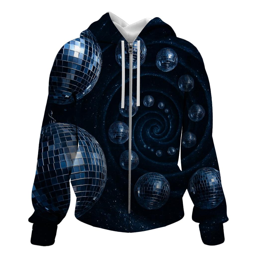 Midnight Disco Orb Spiral designer hoodies