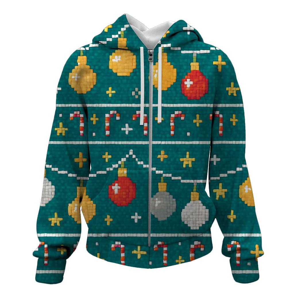 Ornament Garland Checker Rows Design premium hoodies
