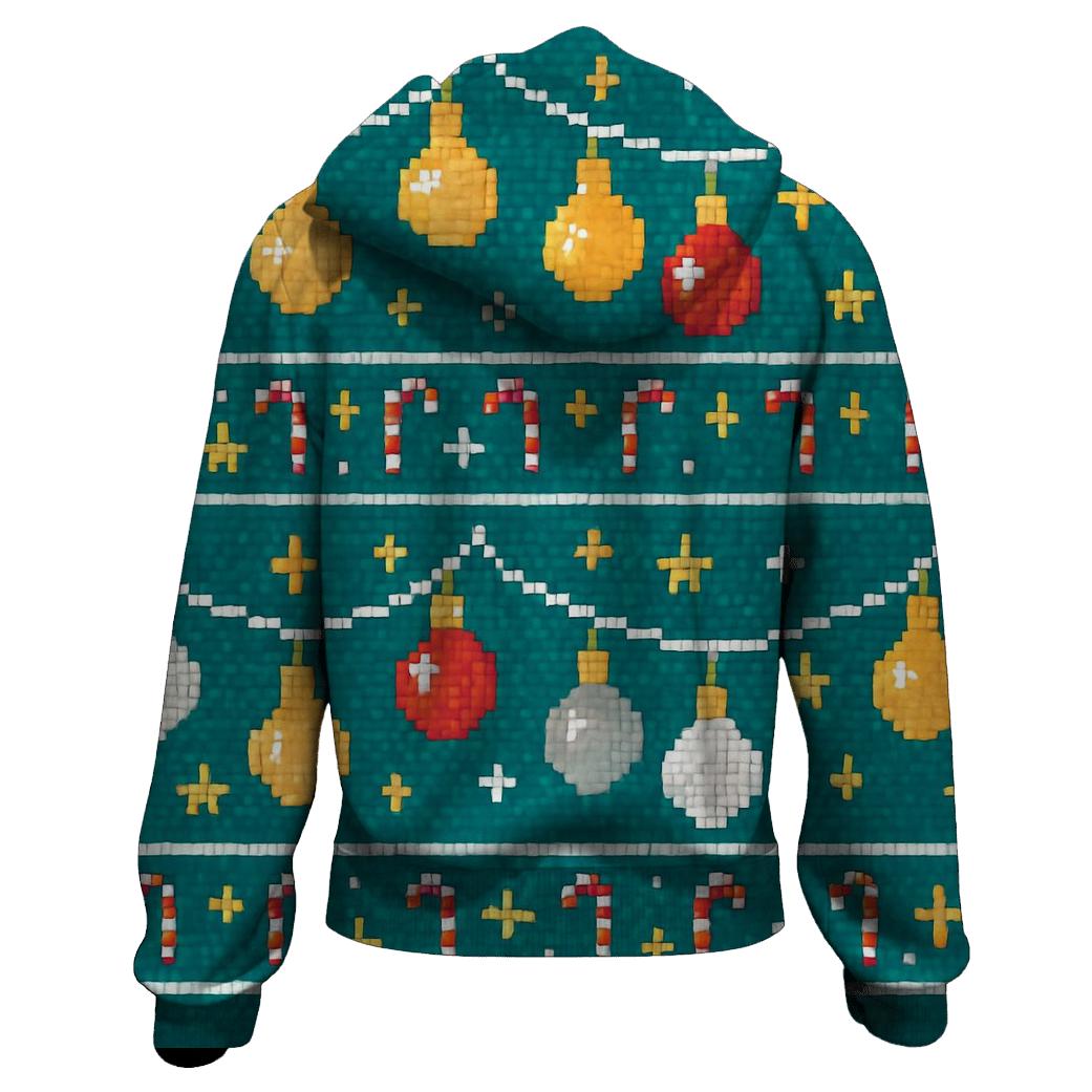 Ornament Garland Checker Rows Design premium hoodies