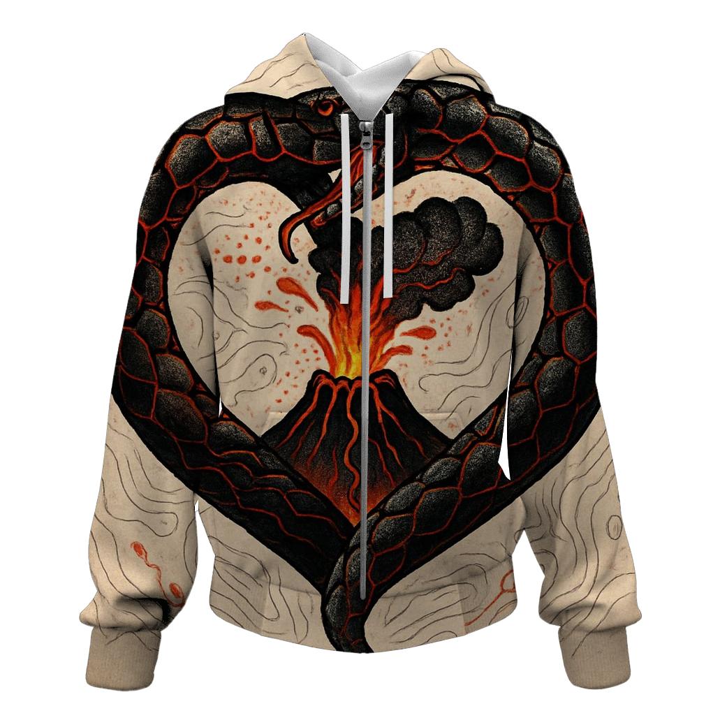 Volcanic Heart Ouroboros pullover hoodies