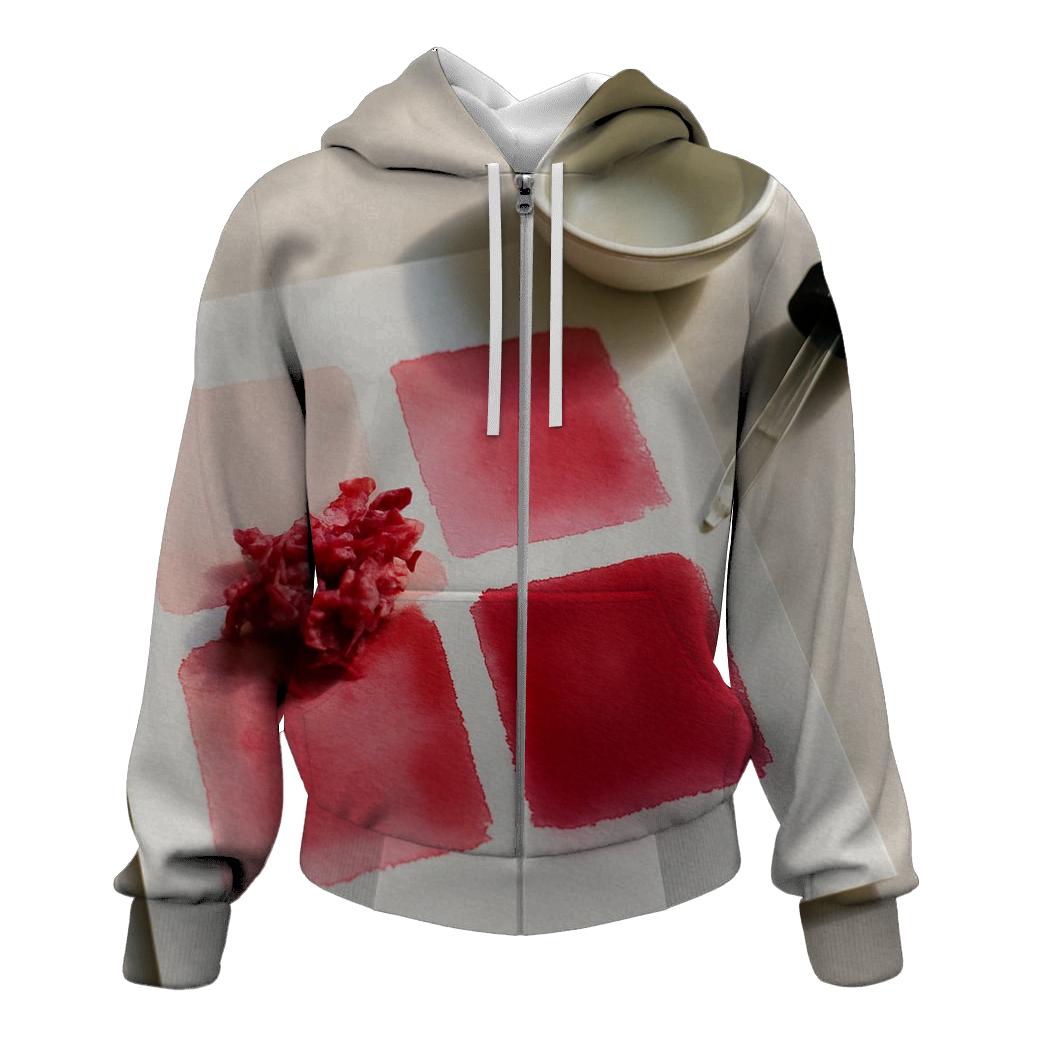 Peony Petal Pigment Test On Watercolor Paper premium hoodies