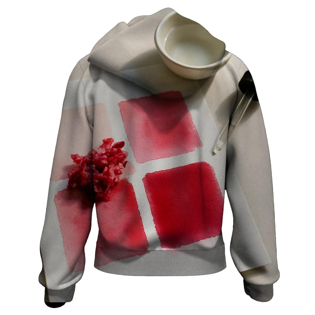 Peony Petal Pigment Test On Watercolor Paper premium hoodies