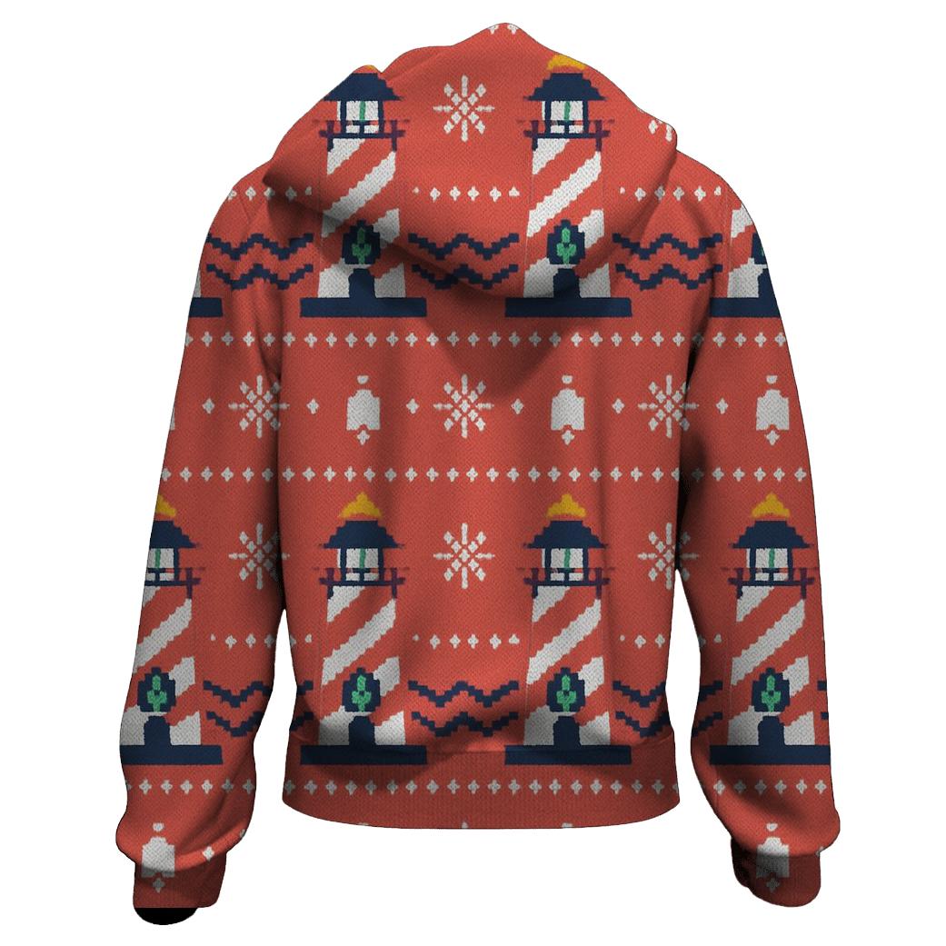 Candy Cane Lighthouse Stripe Design graphic hoodies