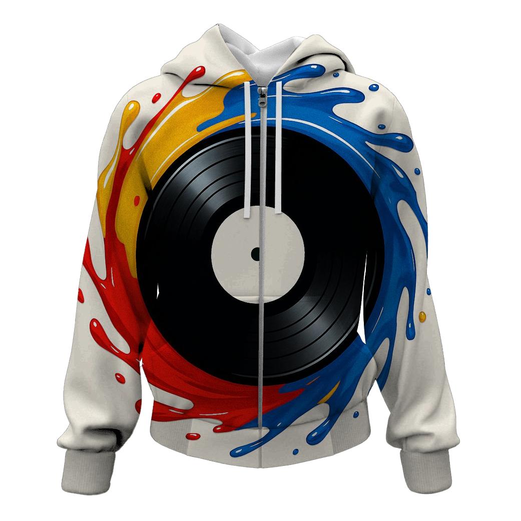 Vinyl Record Splash Ring lightweight hoodies