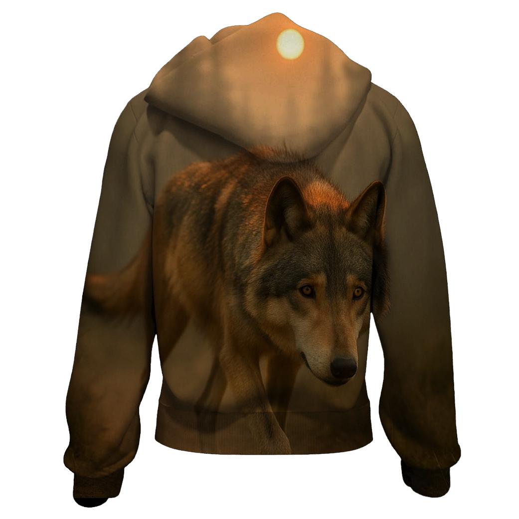 Wildfire Smoke Drift Over A Wolf Trail hoodie designs