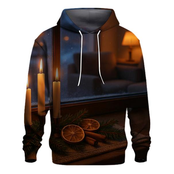 Candlelit Evergreen Window At First Snow hoodies fashion