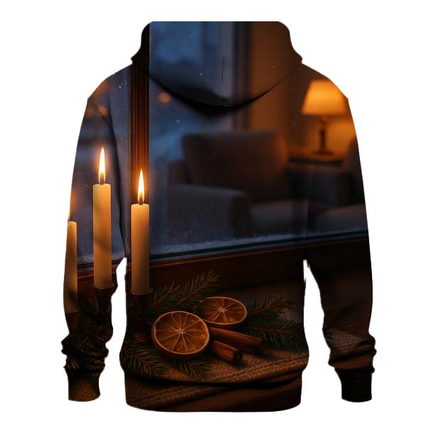 Candlelit Evergreen Window At First Snow hoodies fashion
