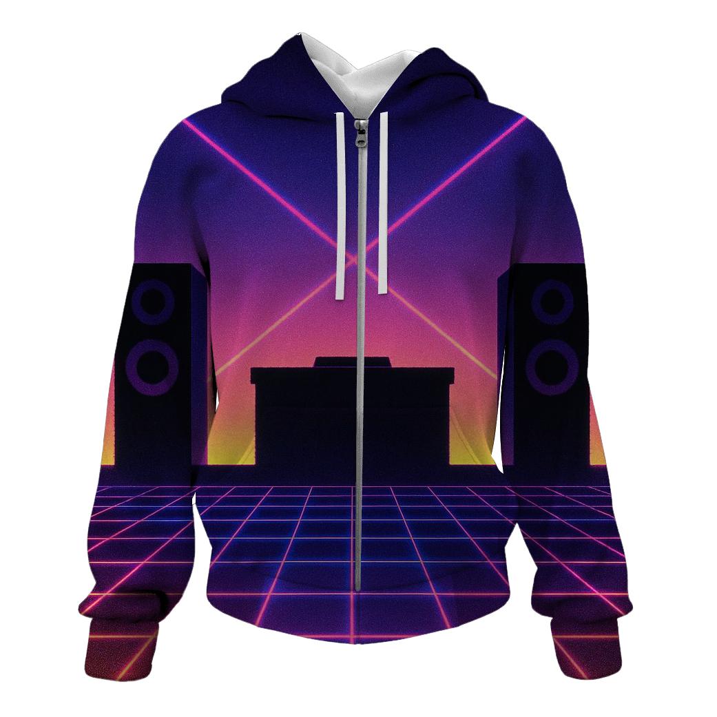 Neon Stage Silhouette Grid hoodies fashion