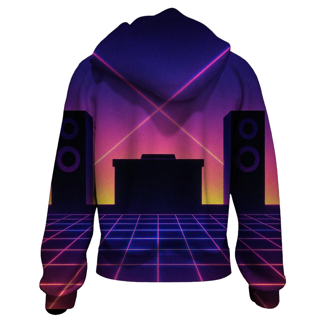 Neon Stage Silhouette Grid hoodies fashion