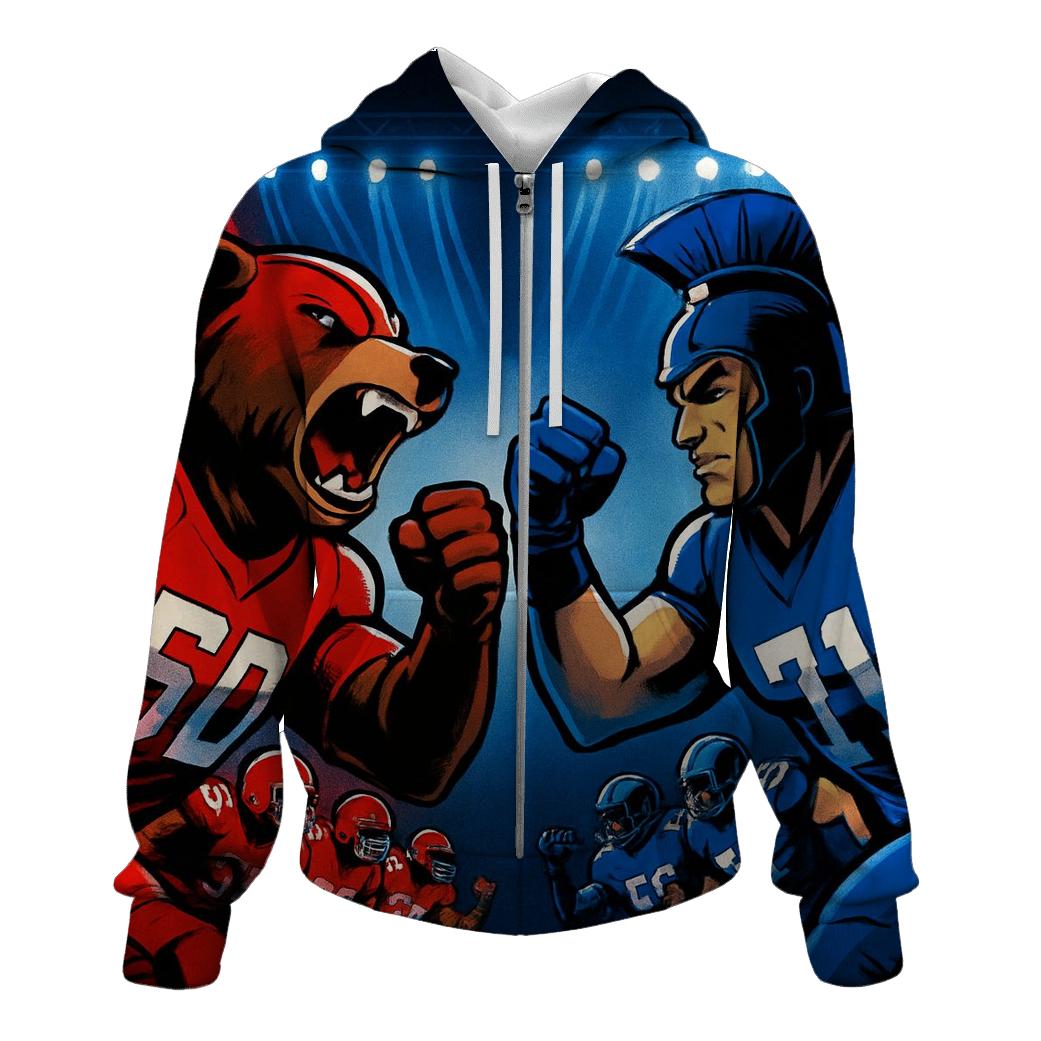 Mascot Armor Showdown On Gridiron Stage hoodie designs