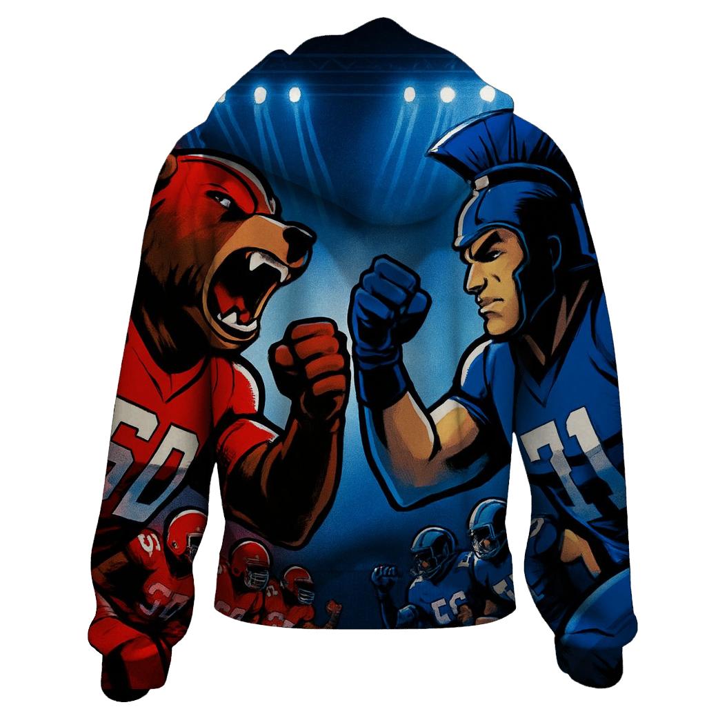 Mascot Armor Showdown On Gridiron Stage hoodie designs