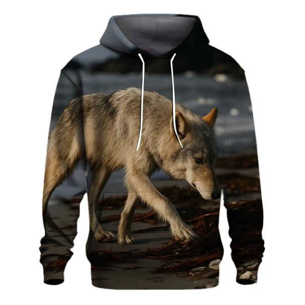 Coastal Wolf Hunting The Wrack Line zip-up hoodies