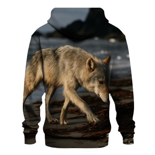 Coastal Wolf Hunting The Wrack Line zip-up hoodies