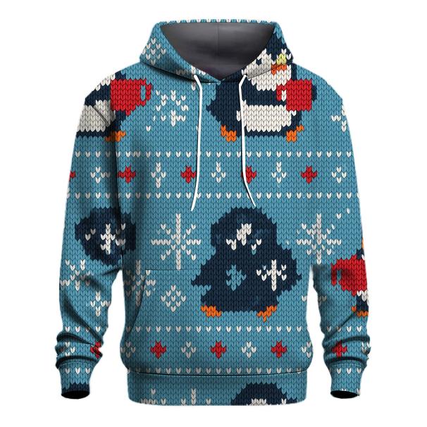 Frosty Penguin Cocoa March Design printed hoodies