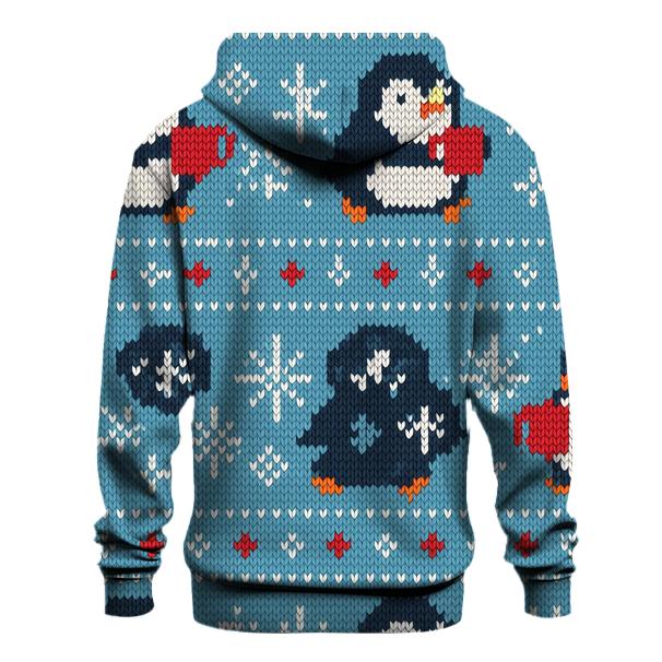 Frosty Penguin Cocoa March Design printed hoodies