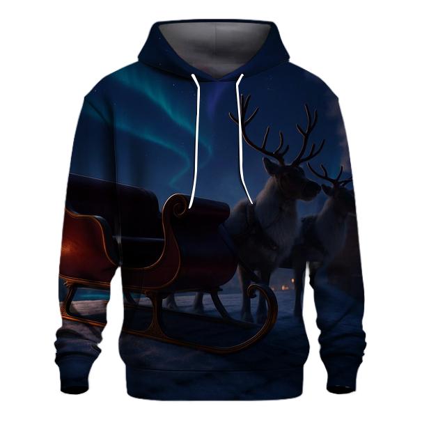 Midnight Sleigh On Frosted Rooftops pullover hoodies