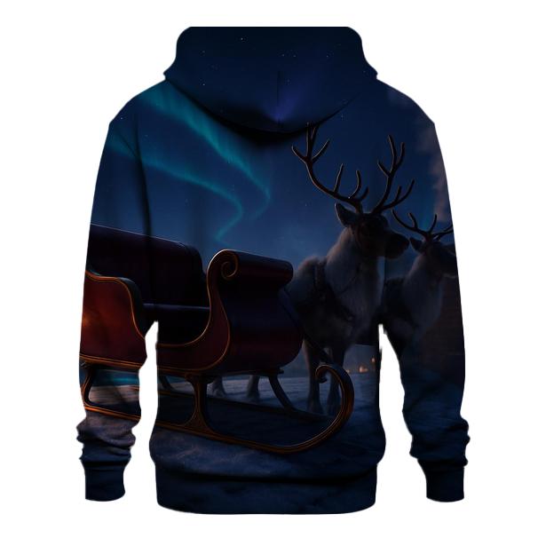 Midnight Sleigh On Frosted Rooftops pullover hoodies