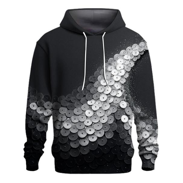 Silver Charcoal Sequin Tide graphic hoodies